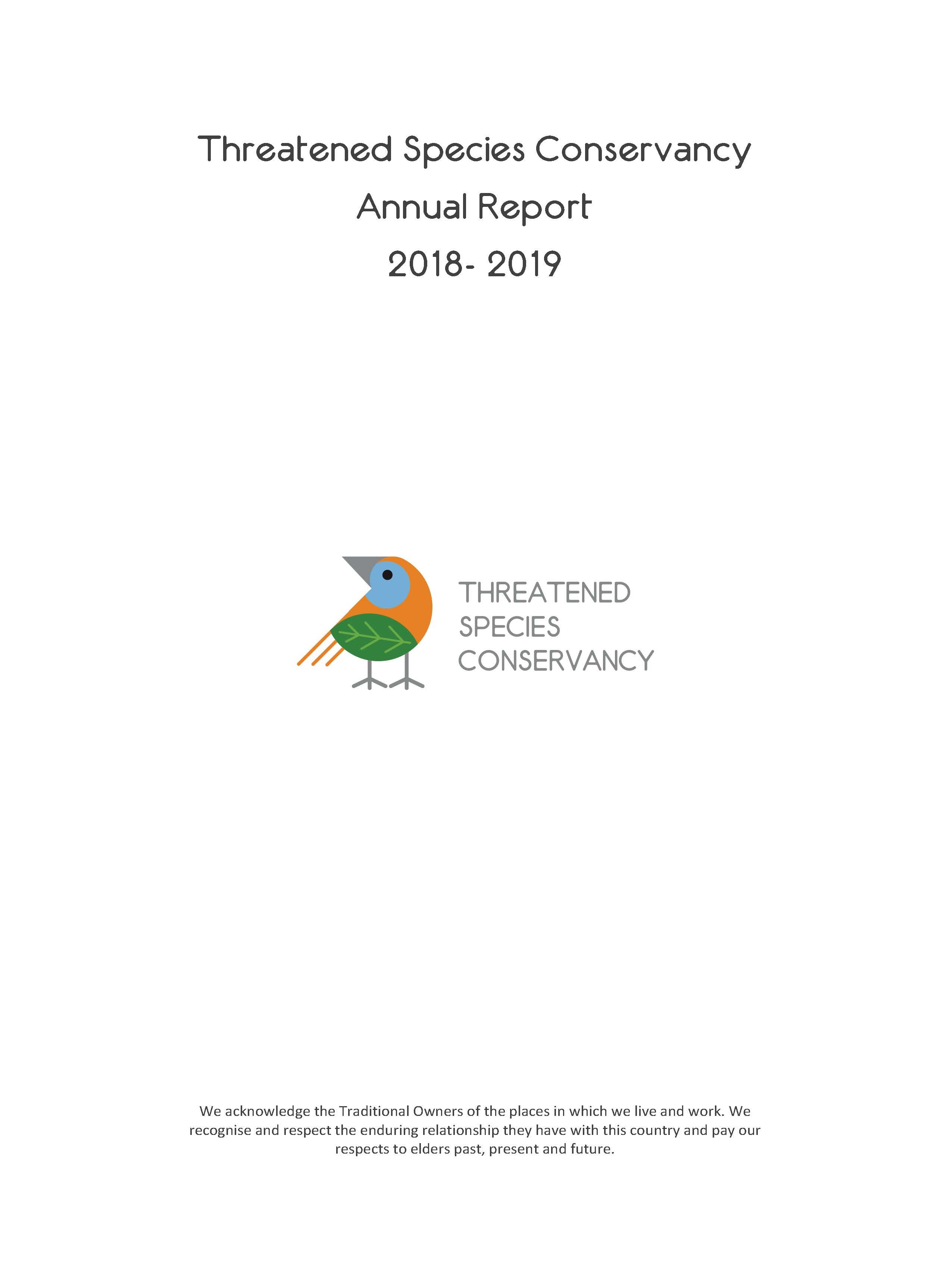 Threatened Species Conservancy Annual Report 2018-19 (1)_Page_1